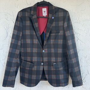ARAGAZA Blazer‎ Jacket Sportscoat Men Medium Plaid Academia Work Preppy Spain